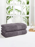 MYTRIDENT Charcoal Grey 2 Pcs Solid 500 GSM Bath Towel Set