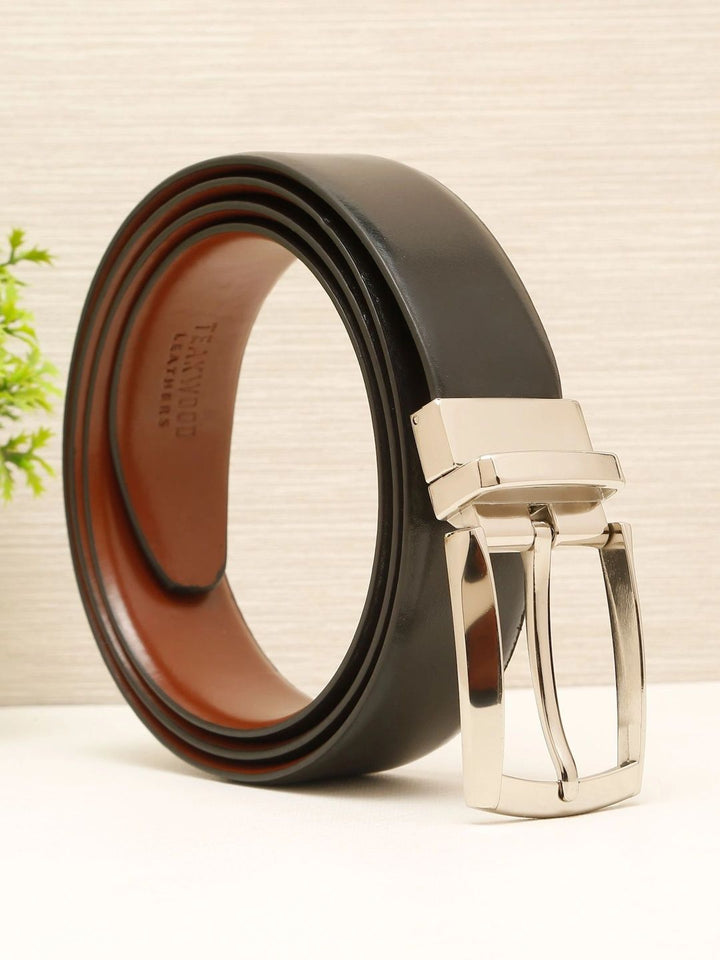 Teakwood Leathers Men Leather Reversible Formal Belt
