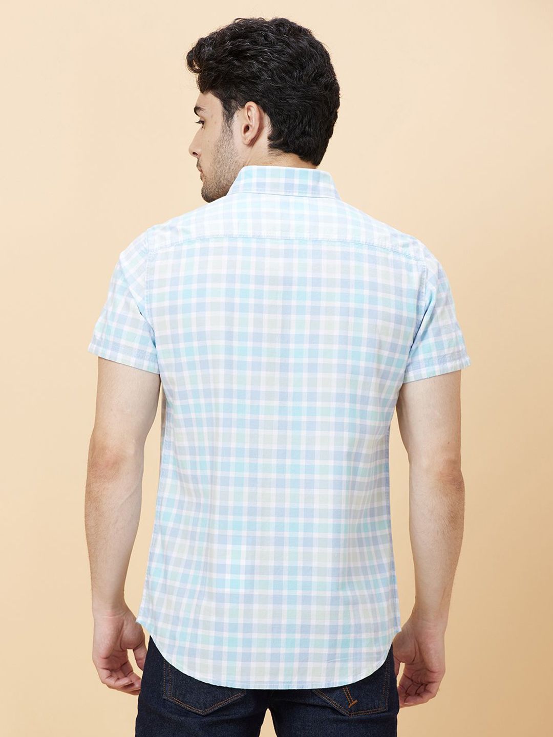 Being Human Men Slim Fit Tartan Checks Button-Down Collar Opaque Checked Casual Shirt