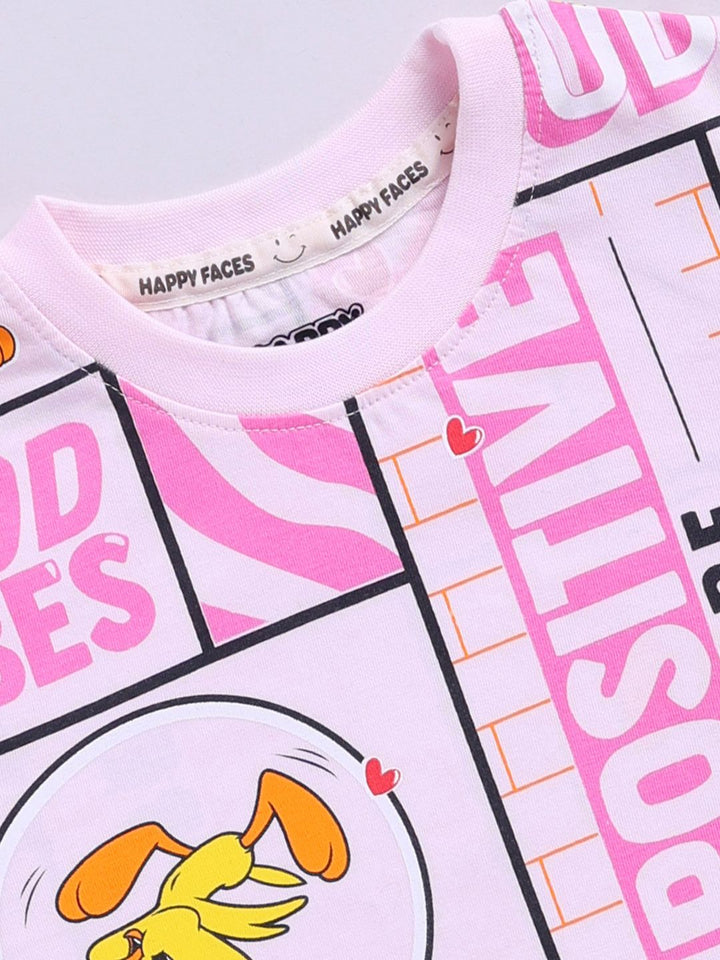 Happy Faces Girls Tweety Printed Pure Cotton T-shirt