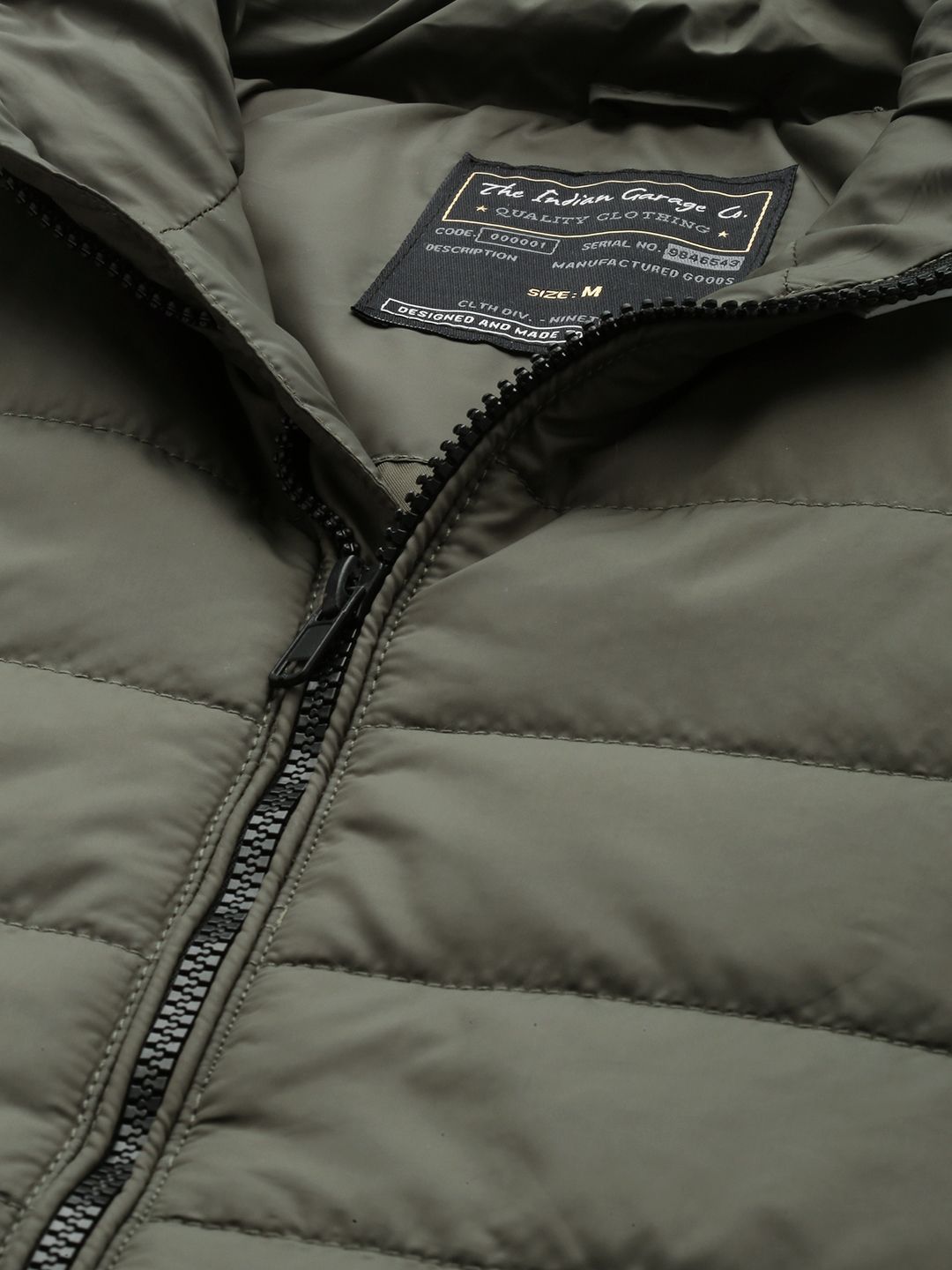 The Indian Garage Co Men Zip-Front Puffer Jacket with Zip Pockets
