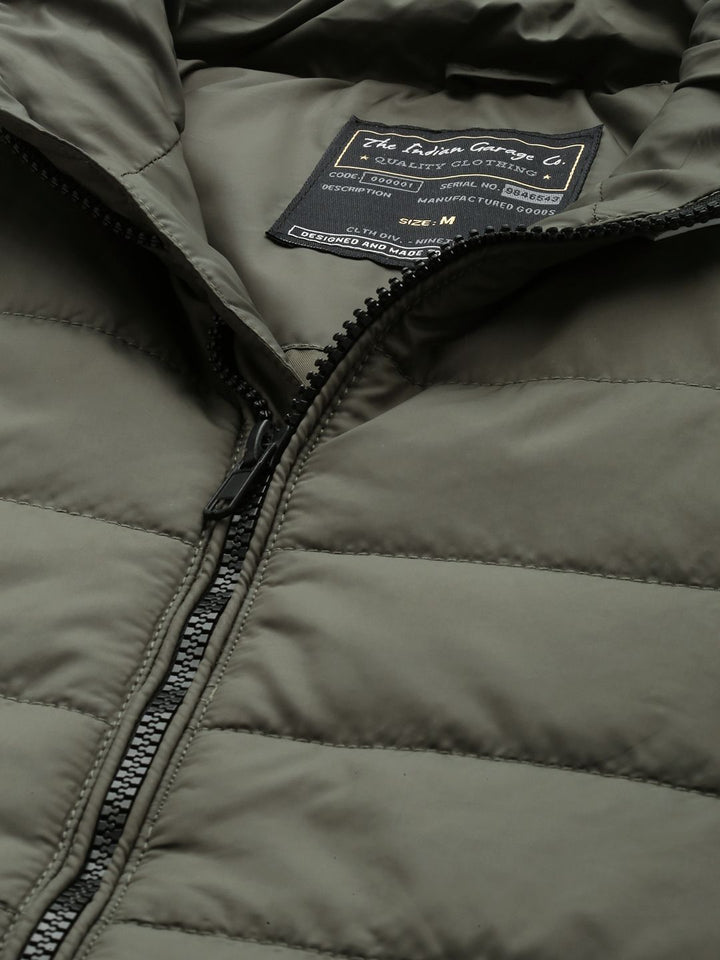 The Indian Garage Co Men Zip-Front Puffer Jacket with Zip Pockets