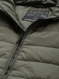 The Indian Garage Co Men Zip-Front Puffer Jacket with Zip Pockets