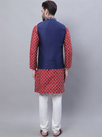SOJANYA Embroidered Thread Work Kurta With Churidar With Nehru Jacket