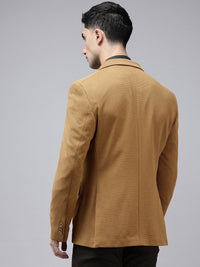 Park Avenue Super Slim Fit Self Design Notched Lapel Single-Breasted Formal Blazer