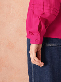 all about you Pin Tucks Raglan Sleeves Casual Shirt