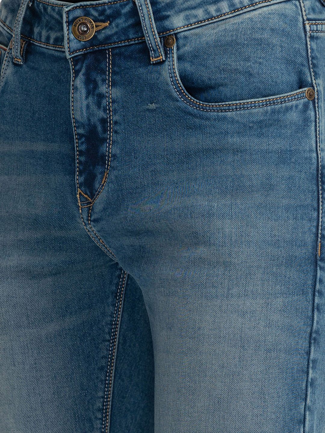 Menjadi Lelaki Manusia Slim Sesuai Cahaya Pudar Jeans Jeans Bersih