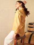 DENNISON Women Beige Smart Boxy Opaque Casual Shirt