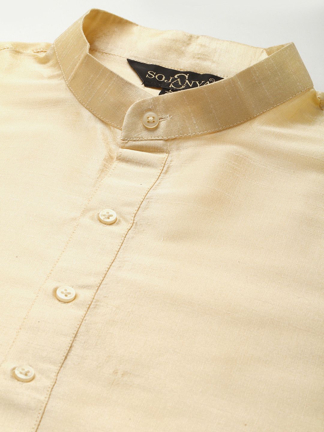 SOJANYA Men Solid Kurta with Churidar & Embroidered Nehru Jacket
