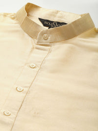 SOJANYA Men Solid Kurta with Churidar & Embroidered Nehru Jacket