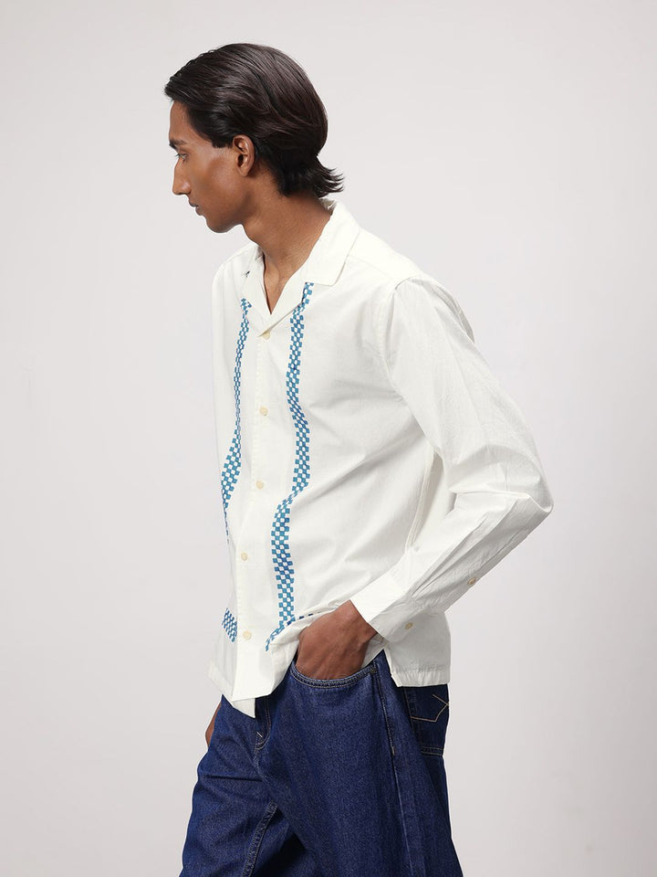ether Artisan Hand Block Geometric Printed Casual Shirt