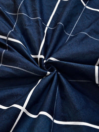 Moda Rapido X KLOTTHE Blue & White Geometric 300 TC King Bedsheet with 2 Pillow Covers
