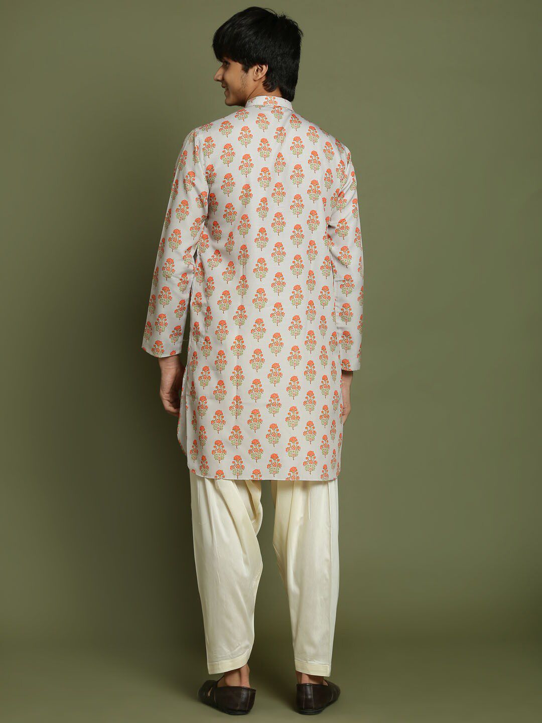 VASTRAMAY Boys Floral Printed Regular Straight Kurta with Patiala