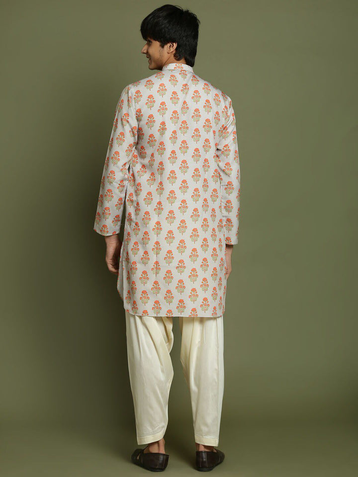VASTRAMAY Boys Floral Printed Regular Straight Kurta with Patiala
