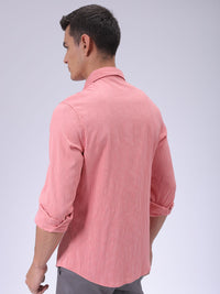 The Indian Garage Co Men Slim Fit Textured Jacquard Resortwear Shirt