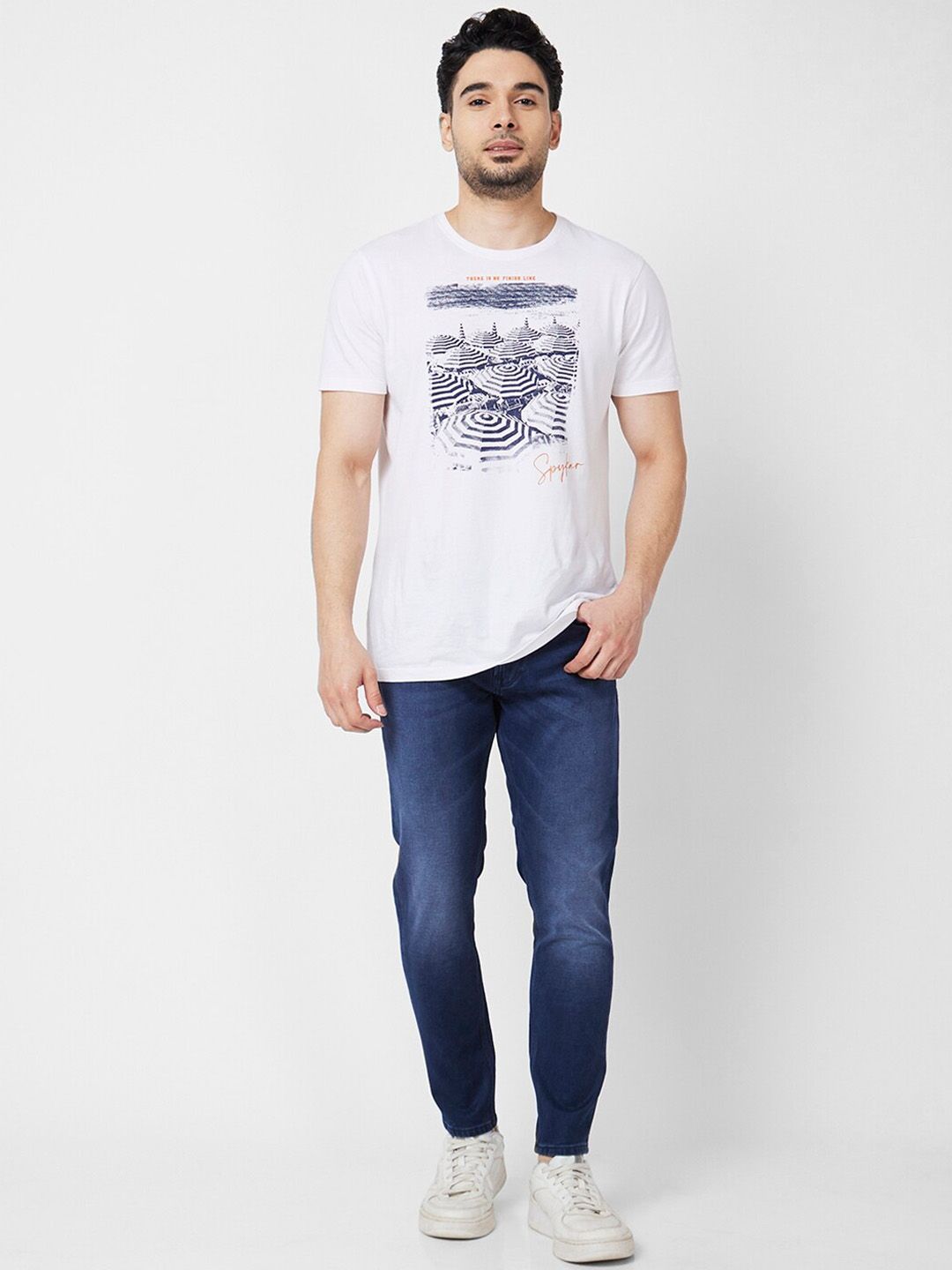SPYKAR Men Mid-Rise Kano Skinny Fit Light Fade Clean Look Stretchable Jeans