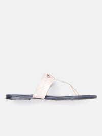 DressBerry Women Textured T-Strap Flats with Embellished Detail
