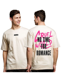 ADRO Men Typography Printed Raw Edge T-shirt