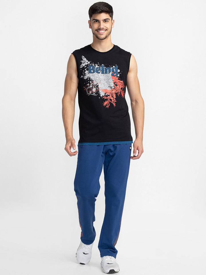 Being Human Typography Printed Sleeveless Cotton T-shirt
