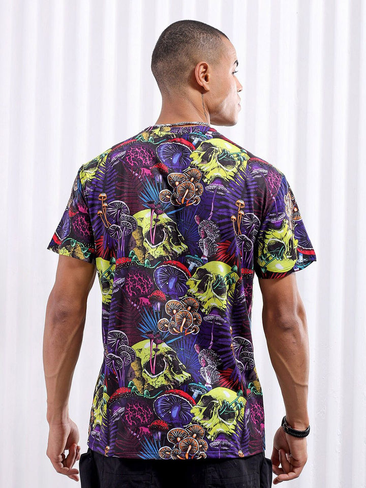 The Indian Garage Co Black Conversational Printed Slim Fit T-shirt