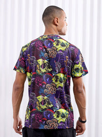 The Indian Garage Co Black Conversational Printed Slim Fit T-shirt