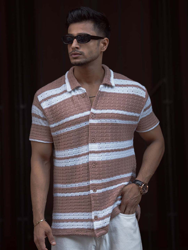 Powerlook Men Striped Spread Collar India Slim Casual Shirt