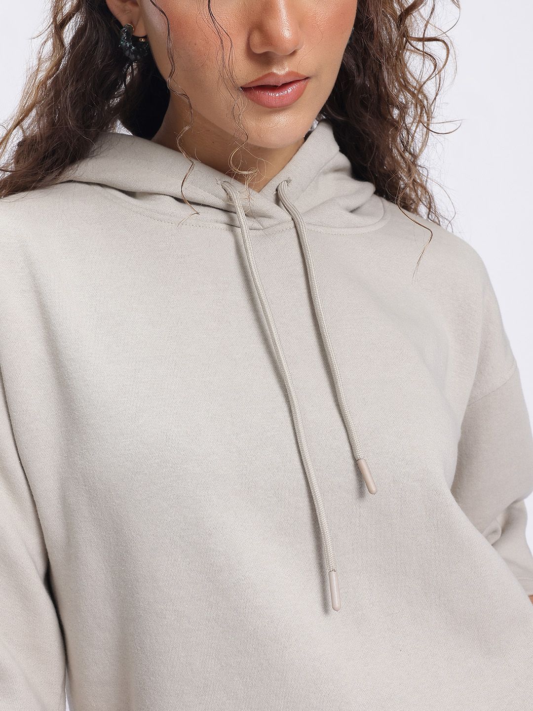 DressBerry Comfy Edge Hooded Drop-Shoulder Sweatshirt