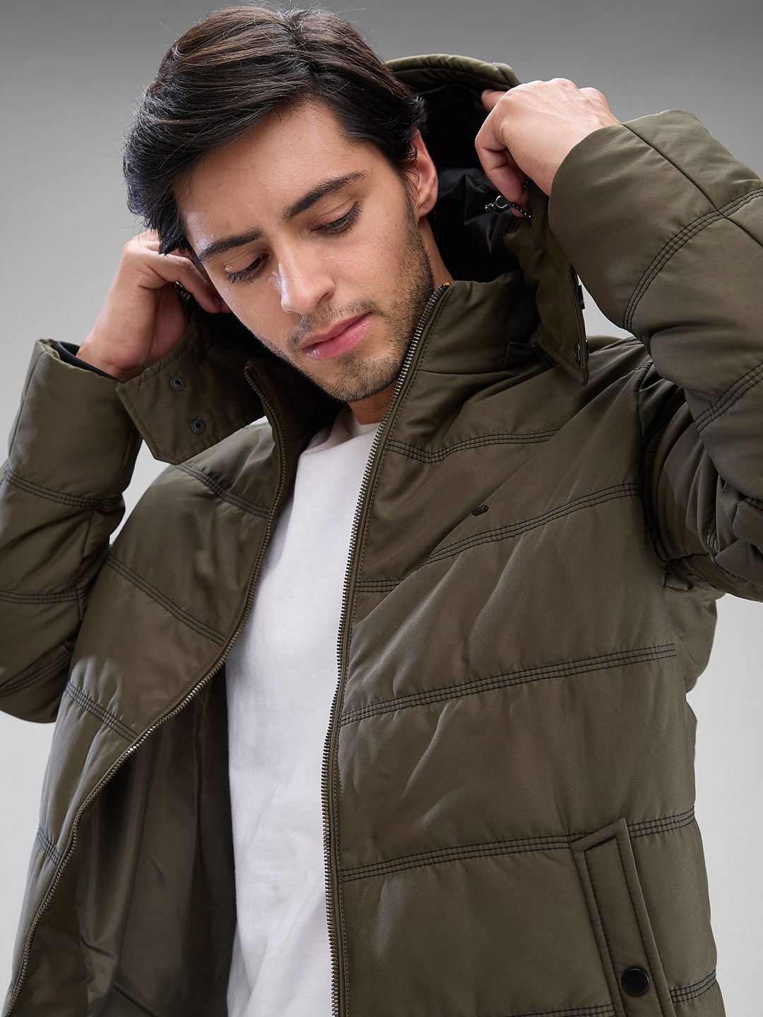 SPYKAR Men Full Sleeve Regular Fit Padded Jacket