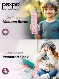 Pexpo Pico Pink Printed Thermosteel ISI Certified Hot Unicorn Flask Water Bottle 500ml