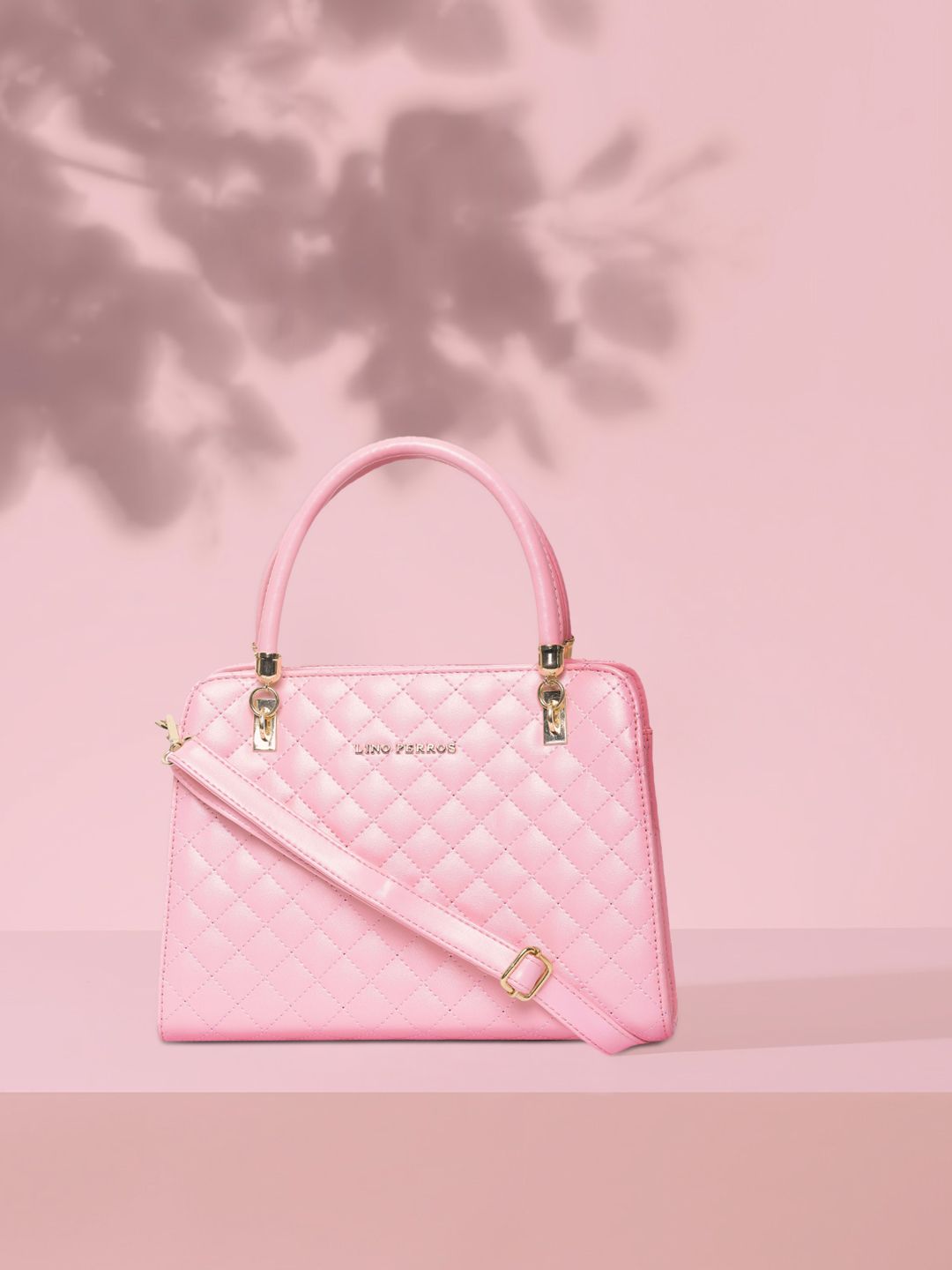Lino Perros Pink Quilted Handheld Bag