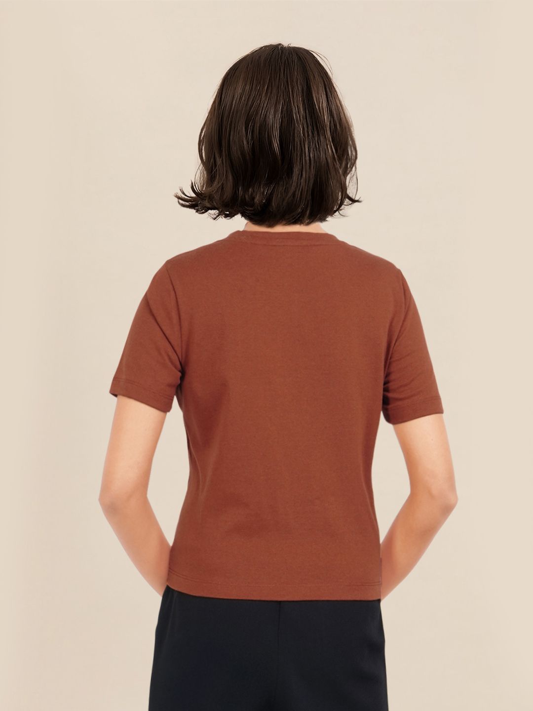 DressBerry Solid Round Neck Casual T-shirt