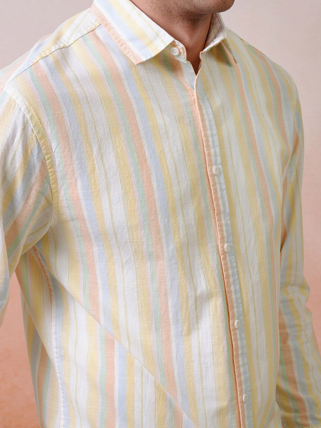 "Locomotive Premium Men Striped Relaxed   Shirt"