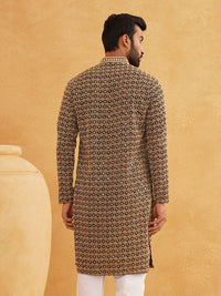 SOJANYA Kurta Lurus Labuci Sulam Geometrik Kapas Tulen