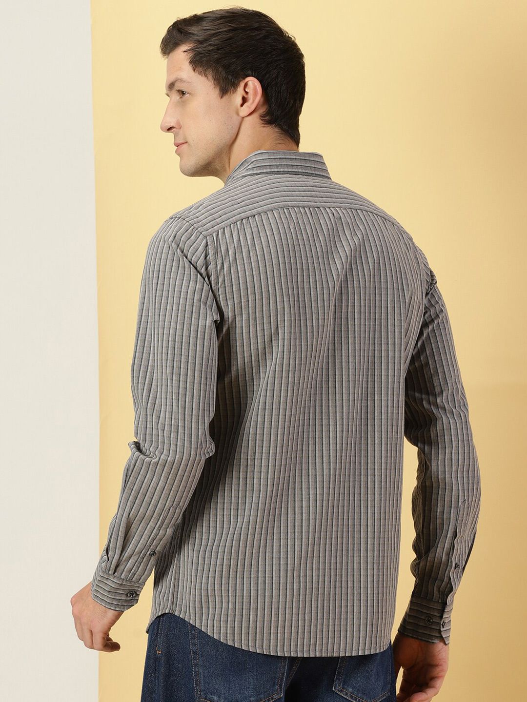Thomas Scott Classic Slim Fit Vertical Striped Pure Cotton Casual Shirt