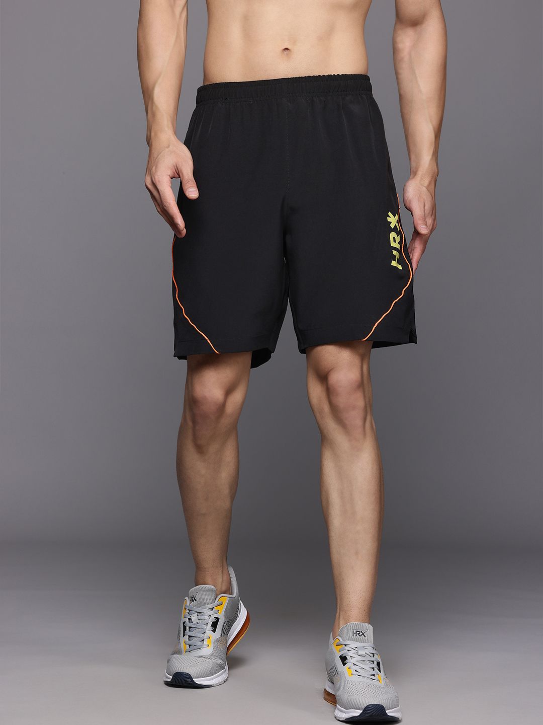 HRX by Hrithik Roshan Men Brand-Logo Print Rapid-Dry Training Shorts