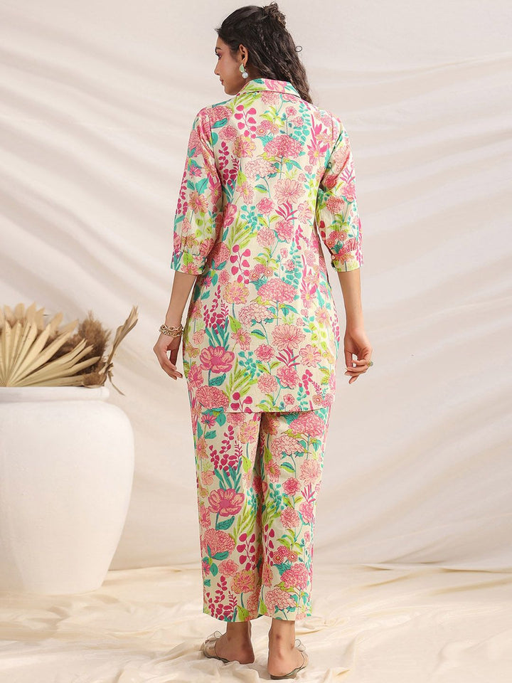 Janasya Women Cotton Floral Regular Co-ord Set