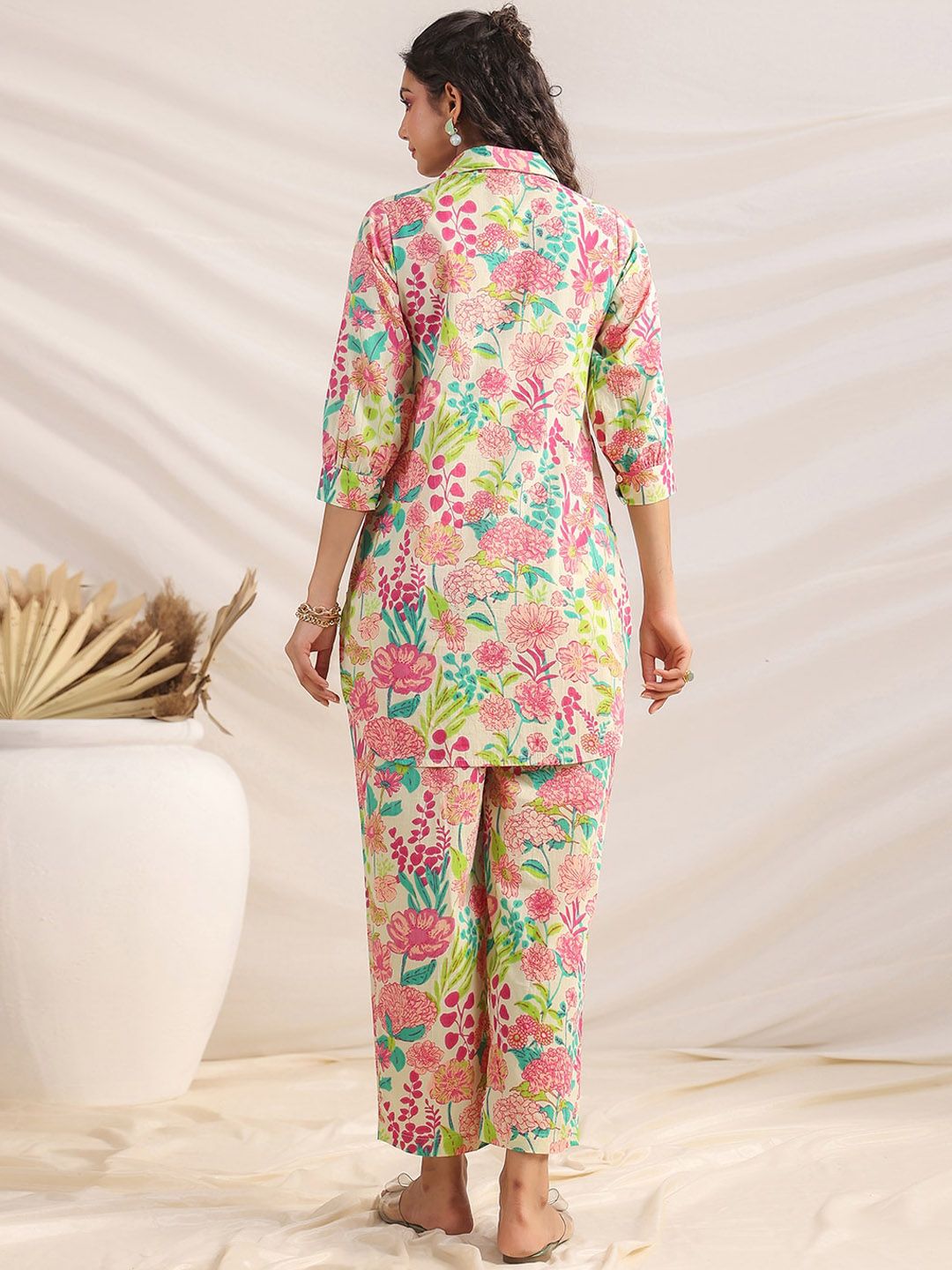 Janasya Women Cotton Floral Regular Co-ord Set