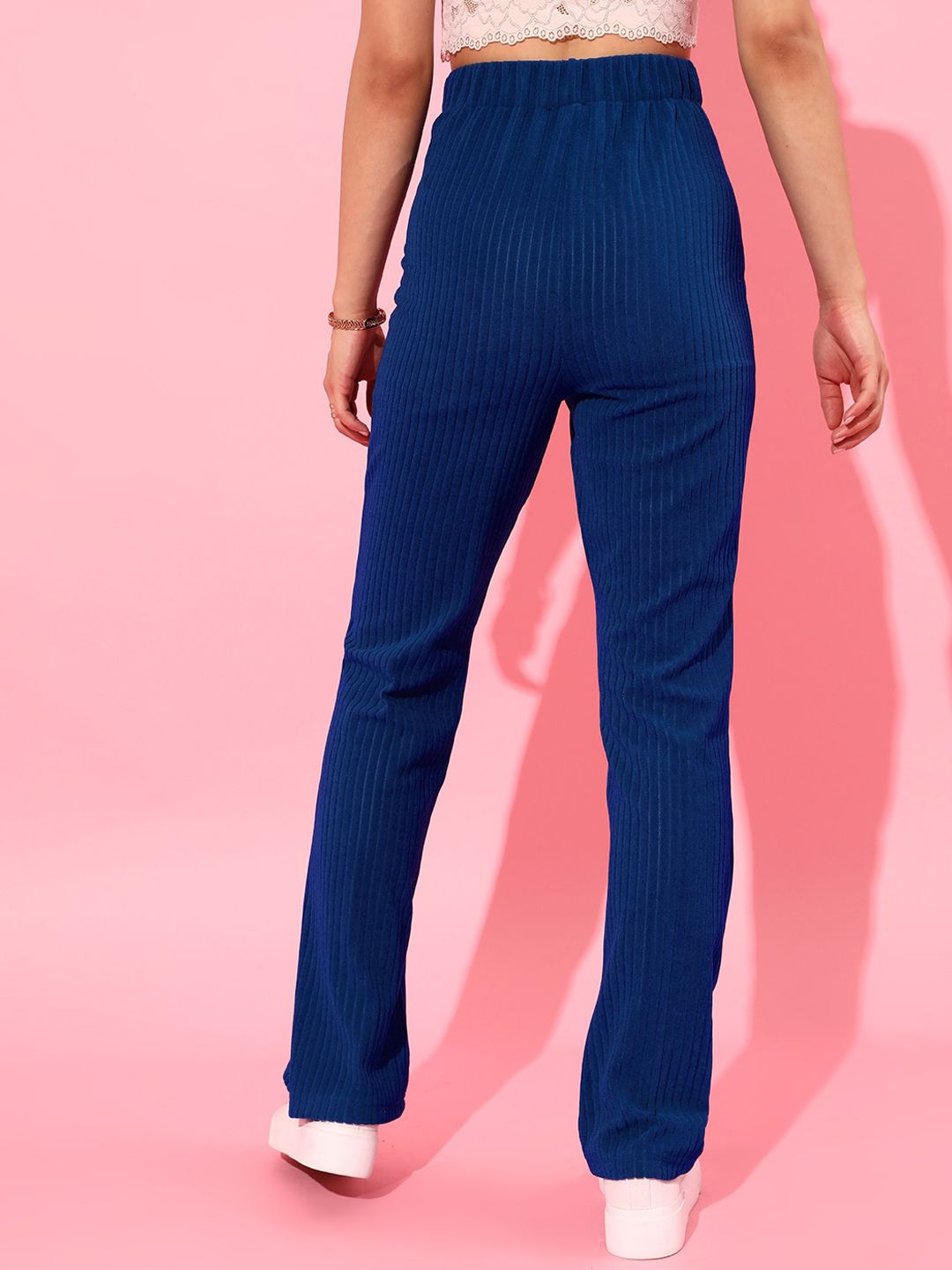 STREET 9 BASICS Women Blue Flared Pleated Trousers