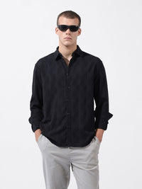 The Indian Garage Co Men Relaxed Fit Solid Dobby Resort Wear Shirt