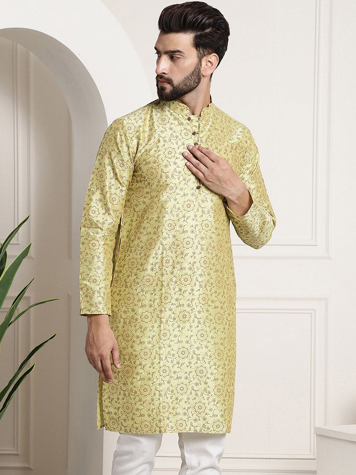 SOJANYA Floral Printed Silk Cotton Kurta