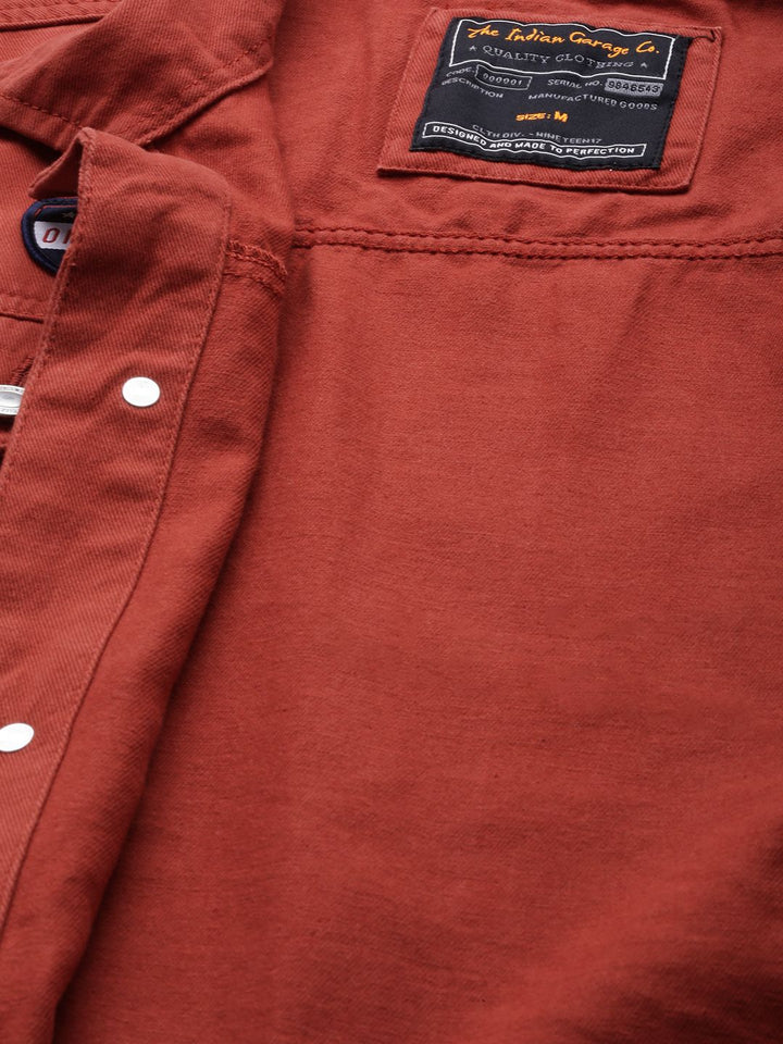 The Indian Garage Co Men Slim Fit Denim Trucker Jacket with Double Flap Pockets