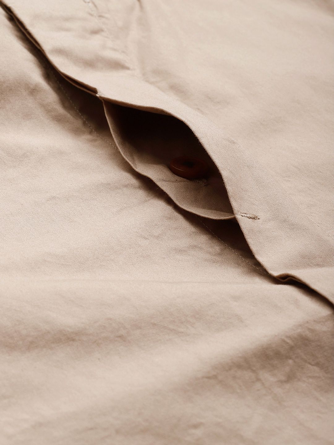 Mr Bowerbird Tailored Fit Pure Cotton Compact Poplin Crew Neck Shirt