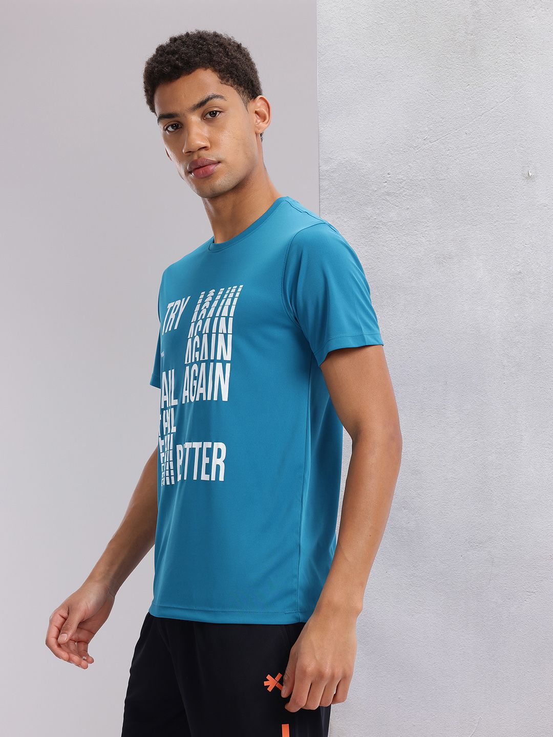 HRX by Hrithik Roshan Typography Print Rapid-Dry Training T-shirt