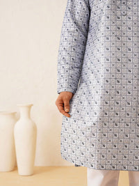 SOJANYA LUXE Motif Etnik Bersulam Kurta Sutera Kapas Labuci Dengan Piyama