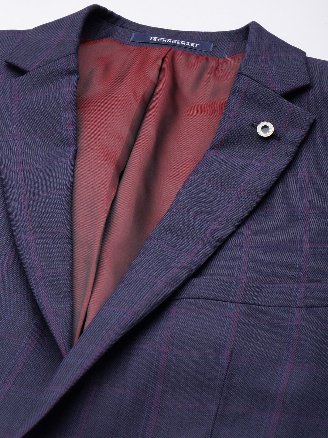 Raymond Slim Fit Checked Notched Lapel Single-Breasted Formal 2 Piece Suits