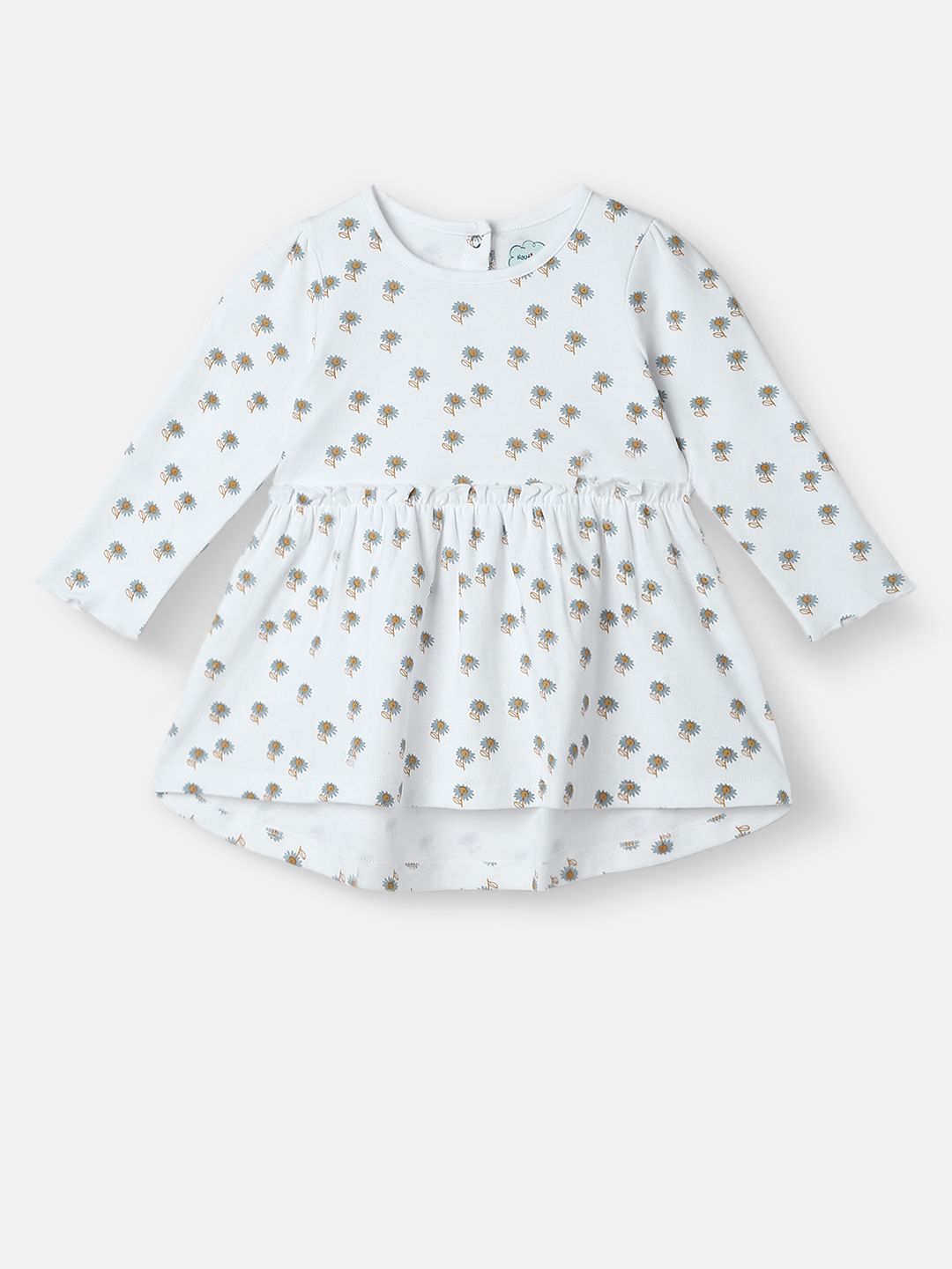 Nauti Nati Girls Printed Long Sleeves Pure Cotton Top With Trousers