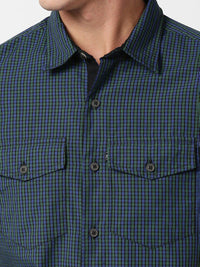 Thomas Scott Men Classic Slim Fit Checked Casual Cotton Shirt