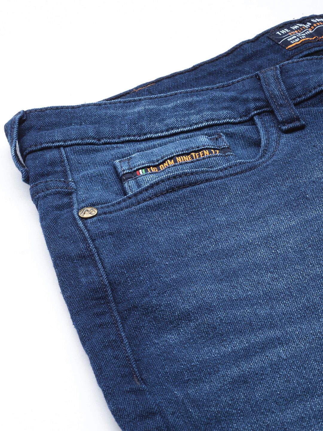 The Indian Garage Co Men Slim Fit Light Fade Stretchable Jeans