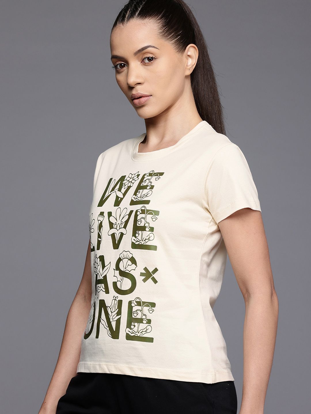 HRX by Hrithik Roshan Typography Printed Pure Cotton T-shirt