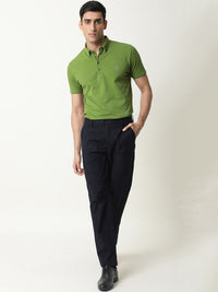 RARE RABBIT Men Alvas Checked Mid Rise Plain Slim Fit Trouser